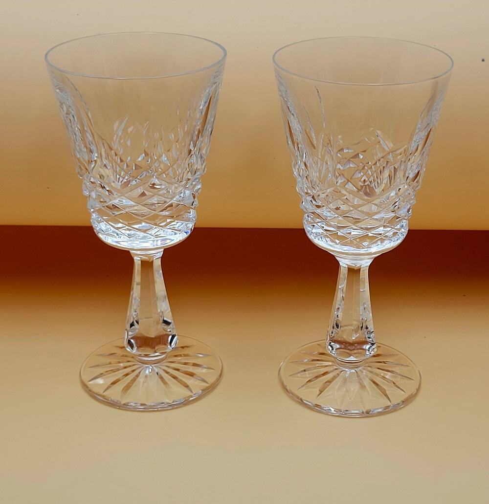 Waterford Crystal Kenmare 6” Wine Glass Vintage IRELAND Retired Set Of 2